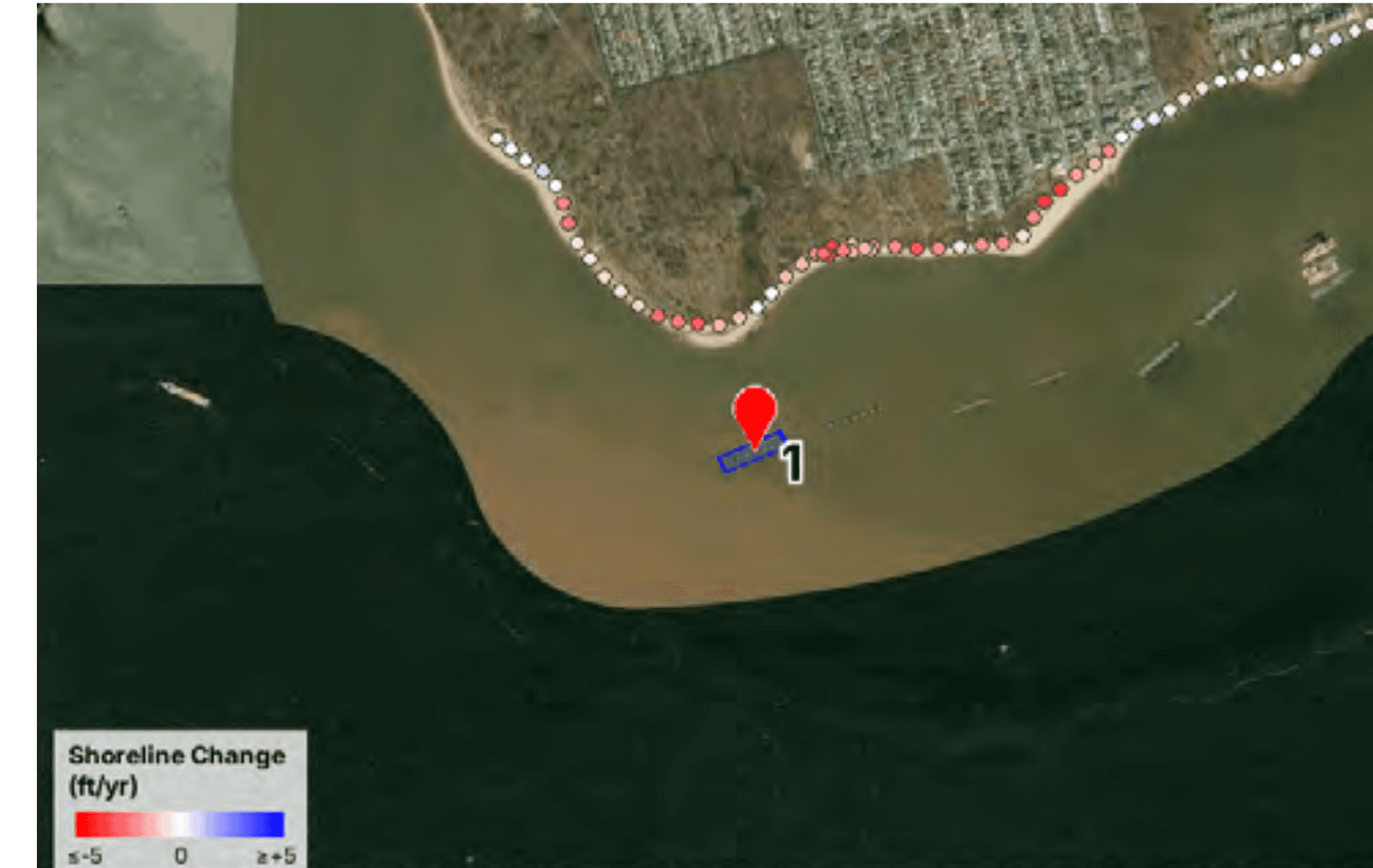 Shoreline change analysis at Living Breakwaters, Tottenville, Staten Island